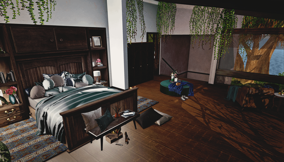 The Lodge Bedroom Second Life Furnished Rental